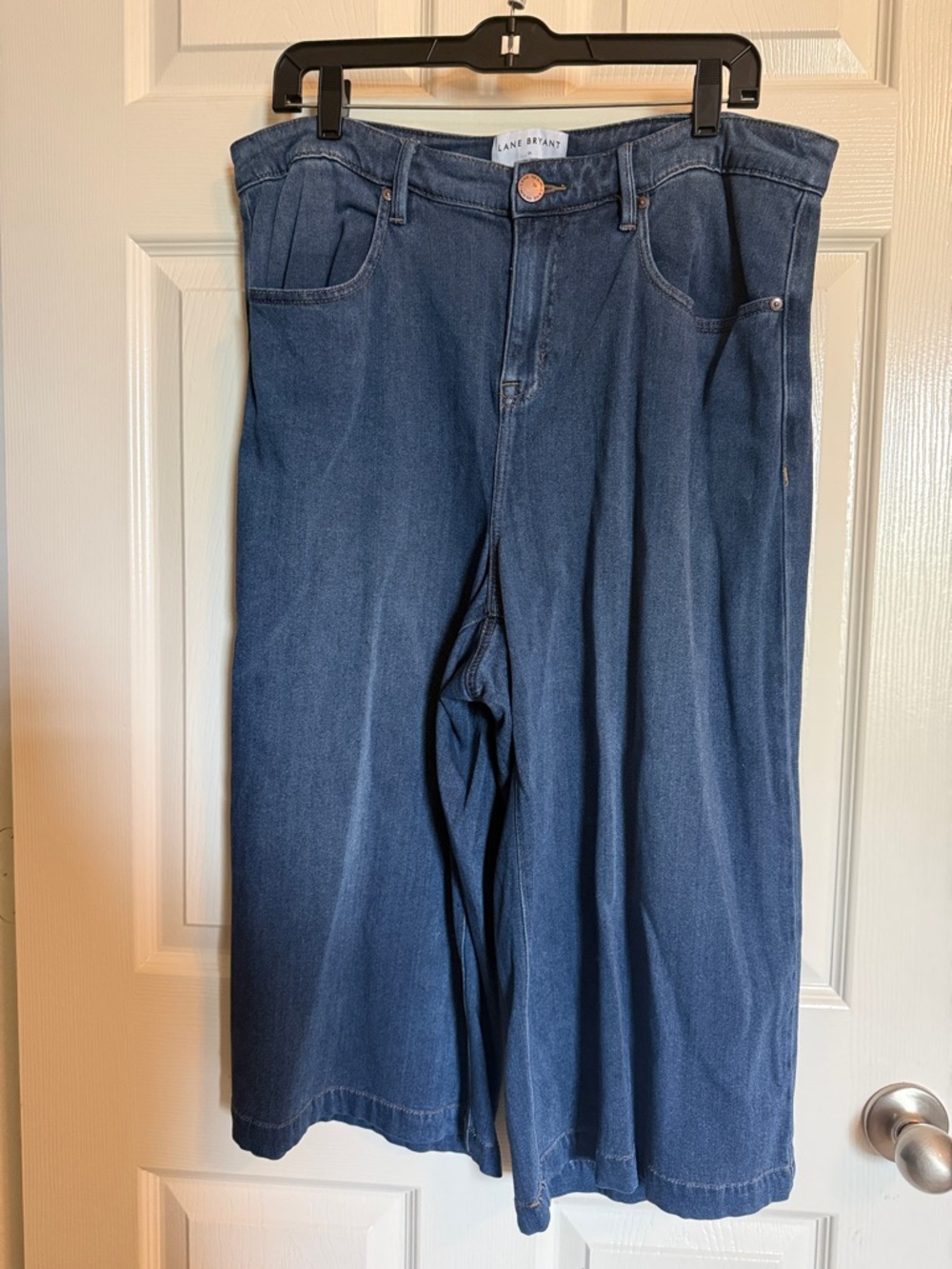 Lane Bryant Navy Blue Wide-Leg Denim Culottes